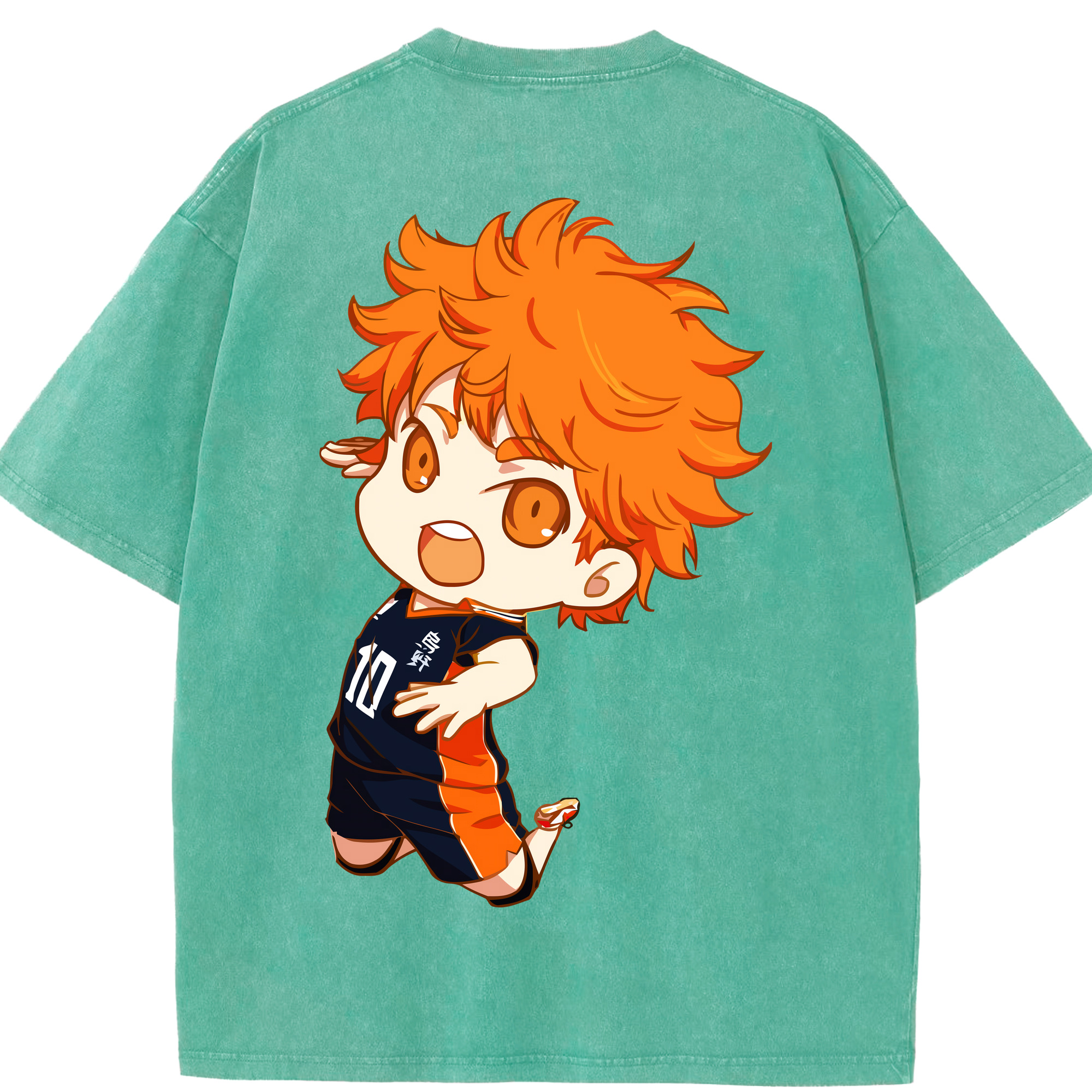 （画像用） ハイキュー!! Haikyu!! 綿100% ヴィンテージ風 半袖Tシャツ（背面プリント）